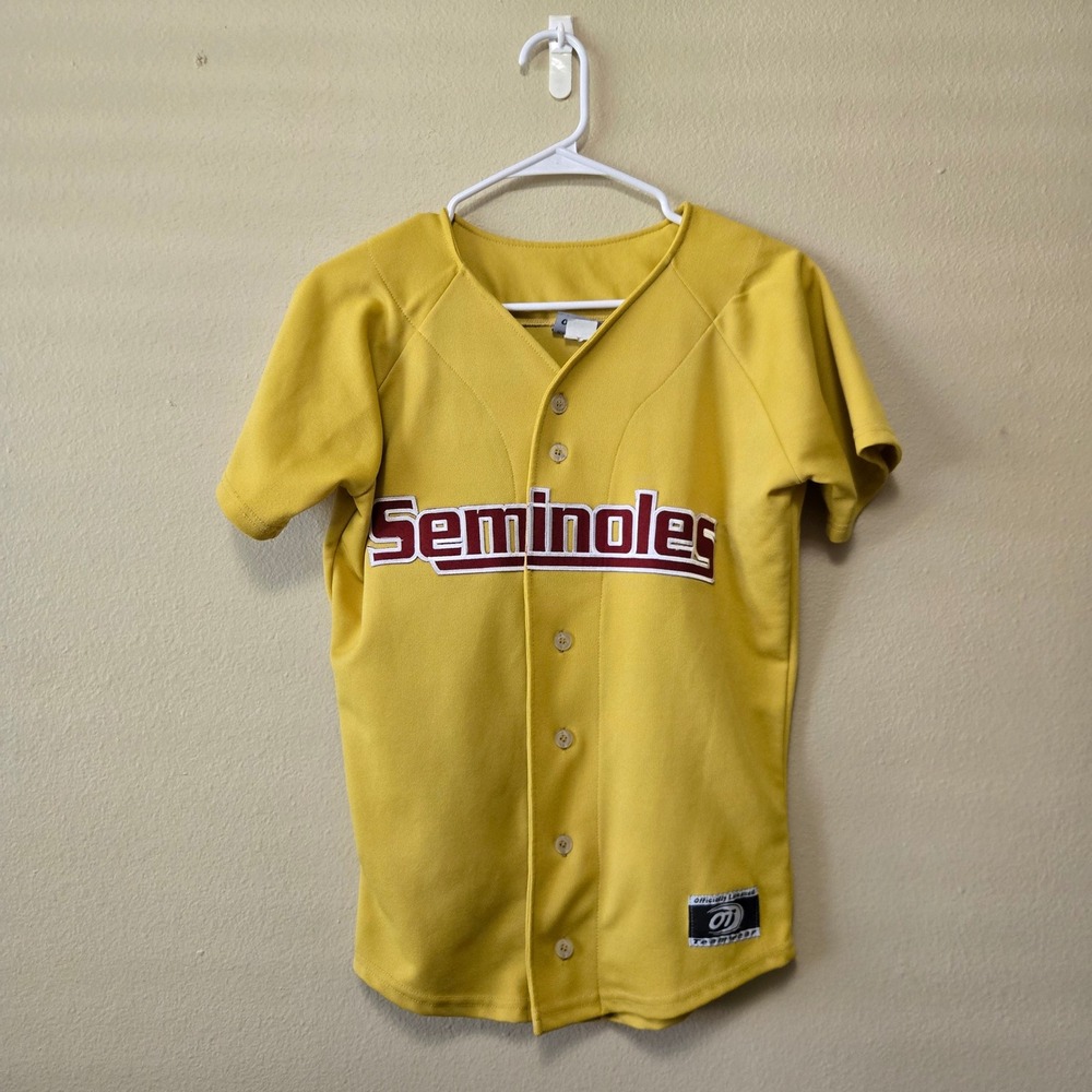 OT Sports Florida State Seminoles Youth Baseball Jersey Yellow Medium FSU NCAA